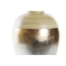 Vaso DKD Home Decor Naturale Argentato Dorato Madreperla Bambù Tropicale Foglia della pianta (25 x 25 x 53 cm)    