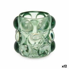 Portacandele Microsfere Verde Cristallo 8,4 x 9 x 8,4 cm (12 Unità)    