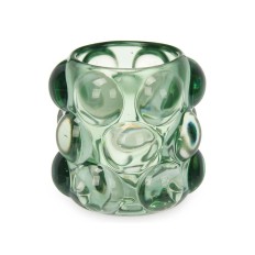 Portacandele Microsfere Verde Cristallo 8,4 x 9 x 8,4 cm (12 Unità)    