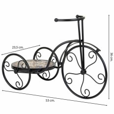 Supporto per Vaso Alexandra House Living Nero Ferro Piastrella Bicicletta 23 x 36 x 53 cm    