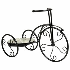 Supporto per Vaso Alexandra House Living Nero Ferro Piastrella Bicicletta 23 x 36 x 53 cm    