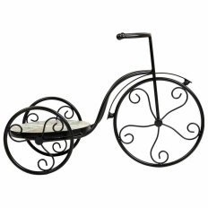 Supporto per Vaso Alexandra House Living Nero Ferro Piastrella Bicicletta 23 x 36 x 53 cm    