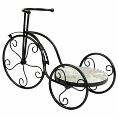 Supporto per Vaso Alexandra House Living Nero Ferro Piastrella Bicicletta 23 x 36 x 53 cm    