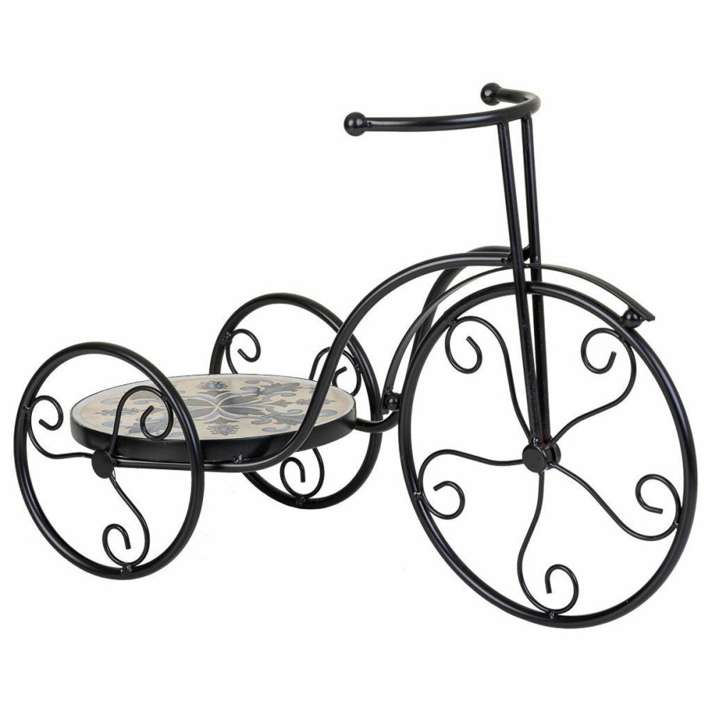 Supporto per Vaso Alexandra House Living Nero Ferro Piastrella Bicicletta 23 x 36 x 53 cm    