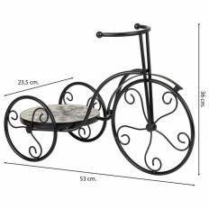 Supporto per Vaso Alexandra House Living Nero Ferro Piastrella Bicicletta 23 x 36 x 53 cm    