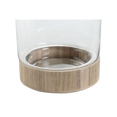 Vaso Home ESPRIT Trasparente Naturale Legno Cristallo 21 x 21 x 42 cm    