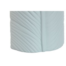 Vaso Home ESPRIT Blu cielo Gres Tropicale Foglia della pianta 22 x 15 x 70 cm    