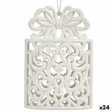 Decorazione Natalizia Pacco Regalo Bianco Plastica Porporina 7,4 x 12 x 4 cm (24 Unità)    