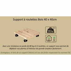 Supporto con Ruote per Vasi EDA   Legno 40 x 40 x 8,4 cm    