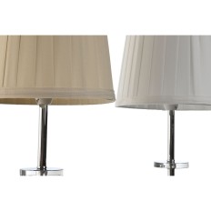 Lampada da tavolo Home ESPRIT Bianco Beige Metallizzato Metallo 25 W 220 V 20 x 20 x 43 cm (2 Unità)    