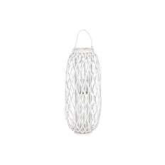 Portacandele Home ESPRIT Bianco vimini Cristallo 34 x 34 x 80 cm    