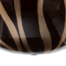 Vaso 24,5 x 24,5 x 20 cm Zebra Ceramica Dorato Marrone    