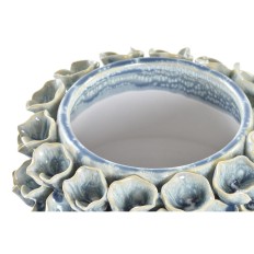 Vaso DKD Home Decor Rosa Turchese Gres Fiore Mediterraneo 17 x 17 x 13,5 cm 19 x 19 x 13,5 cm (2 Unità)    