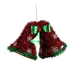 Decorazione Natalizia Ciondolo Cappe Tinsel Rosso Verde 21 x 14 x 10 cm (12 Unità)    