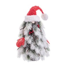 Albero di Natale Bianco Rosso Verde Plastica Polyfoam Tessuto 21 x 21 x 45 cm    