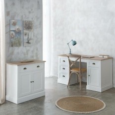 Centrotavola Alexandra House Living Bianco Naturale Legno di mango 19 x 3 x 38 cm    