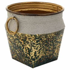 Vaso Alexandra House Living Oro Ferro 27 x 25 x 27 cm    