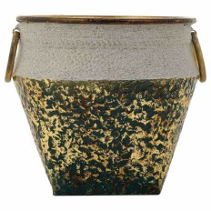 Vaso Alexandra House Living Oro Ferro 27 x 25 x 27 cm    