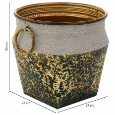 Vaso Alexandra House Living Oro Ferro 27 x 25 x 27 cm    