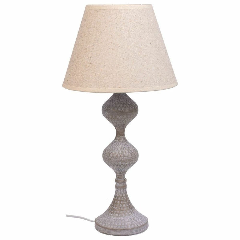 Lampada da tavolo Alexandra House Living Bianco Grigio Metallo Stoffa 220-240 V 25 x 50 x 25 cm    