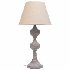 Lampada da tavolo Alexandra House Living Bianco Grigio Metallo Stoffa 220-240 V 25 x 50 x 25 cm    