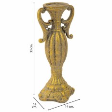 Candelabro Alexandra House Living Oro Resina 14 x 33 x 14 cm    