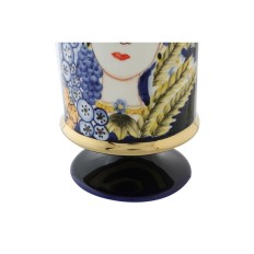 Vaso DKD Home Decor Viso Porcellana Azzurro 11 x 11 x 25 cm Multicolore    