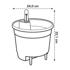 Vaso Elho Nero polipropilene Rotondo Moderno    