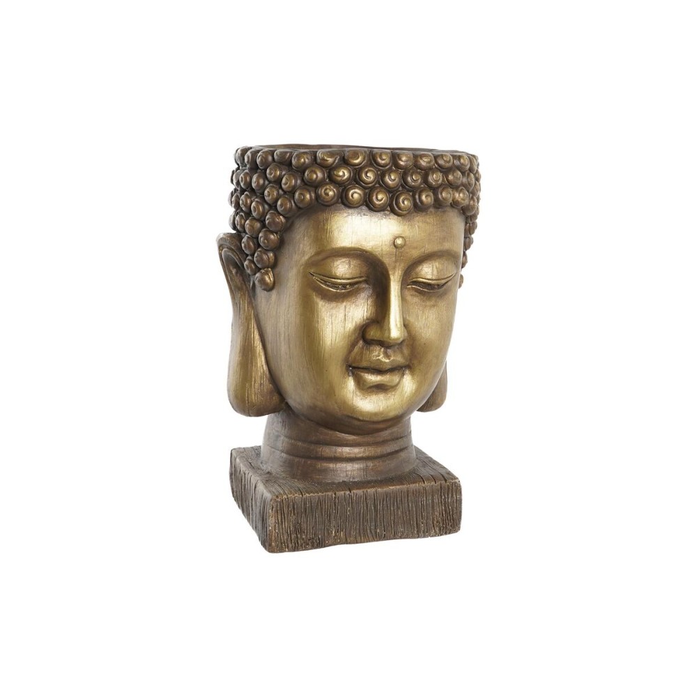 Vaso DKD Home Decor Fibra di Vetro Dorato Buddha Orientale (25 x 25 x 36 cm)    