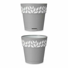 Vaso Autoirrigante Stefanplast Grigio 15 x 15 x 15 cm Bianco Plastica (12 Unità)    