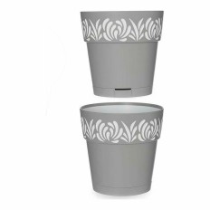 Vaso Autoirrigante Stefanplast Gaia Grigio 15 x 15 x 15 cm Bianco Plastica (12 Unità)    