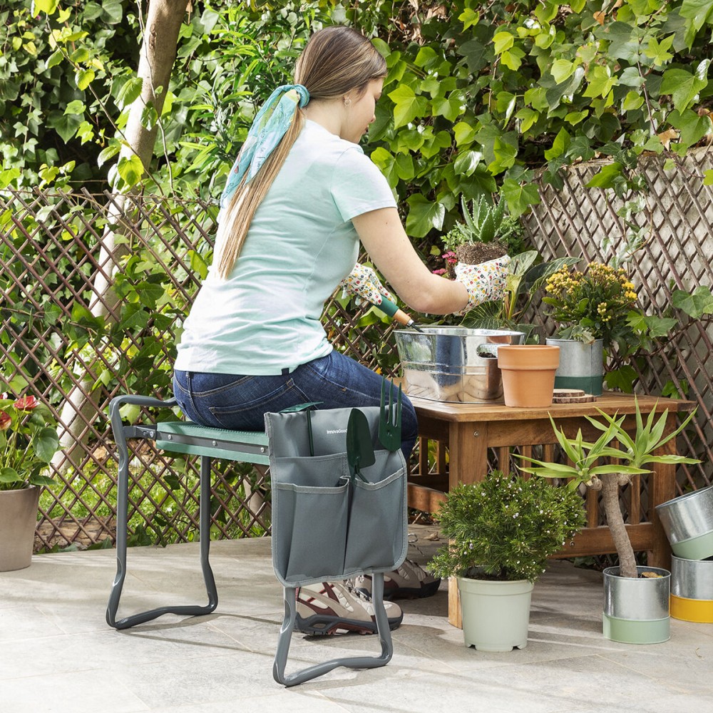 Panca Pieghevole per Giardinaggio con Borsa per gli Attrezzi 3 in 1 Situl InnovaGoods    