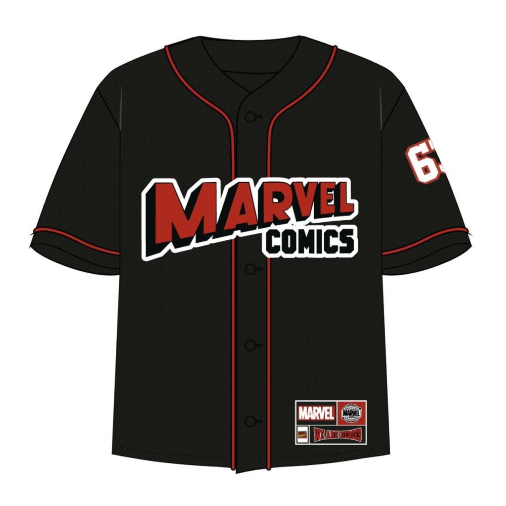 Maglia Sportiva a Maniche Corte Marvel Baseball Unisex Taglia  XL 