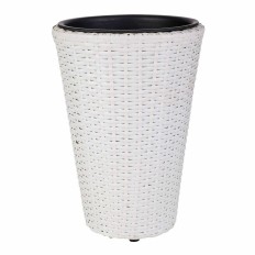 Vaso Alexandra House Living Bianco Ferro Rattan Plastica 28 x 40 x 28 cm    