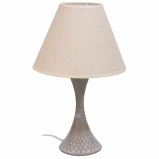 Lampada da tavolo Alexandra House Living Bianco Grigio Metallo Stoffa 220-240 V 23 x 38 x 23 cm    