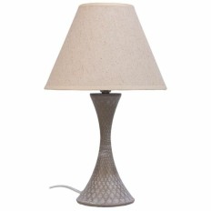 Lampada da tavolo Alexandra House Living Bianco Grigio Metallo Stoffa 220-240 V 23 x 38 x 23 cm    