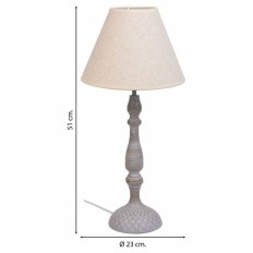 Lampada da tavolo Alexandra House Living Bianco Grigio Metallo Stoffa 220-240 V 23 x 51 x 23 cm    