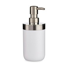 Dispenser di Sapone Argentato Bianco Plastica 350 ml (6 Unità)    