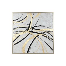 Quadro Home ESPRIT Bianco Dorato Astratto Moderno 131 x 4 x 131 cm    