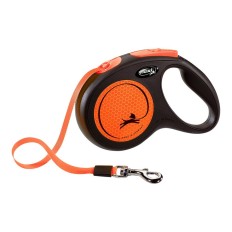 Guinzaglio per Cani Flexi NEW NEON 5 m Arancio Taglia M    