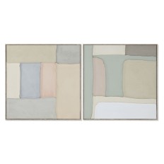 Quadro Home ESPRIT Verde Beige Astratto Città 92 x 3,8 x 92 cm (2 Unità)    