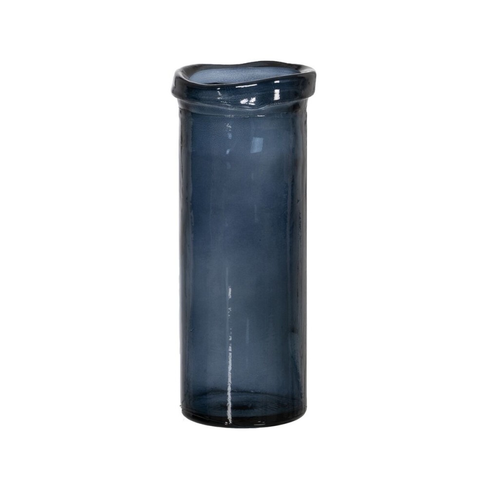 Vaso Azzurro vetro riciclato 12 x 12 x 28 cm    