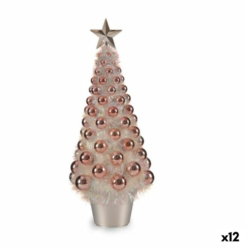 Statua Decorativa Albero di Natale Rosa polipropilene PET 21,5 x 51 x 21,5 cm (12 Unità)    