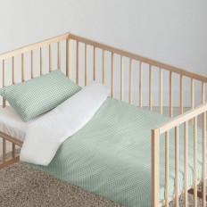 Copripiumino Kids&Cotton Vichy Menta 175 Fili 100 x 120 cm    