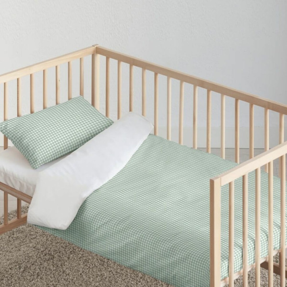 Copripiumino Kids&Cotton Vichy Menta 175 Fili 100 x 120 cm    