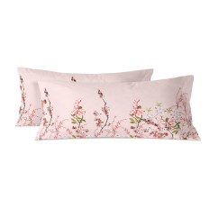 Federa HappyFriday Chinoiserie rose Multicolore Osimano 150 Fili 45 x 110 cm (2 Unità)    