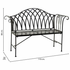 Panca Alexandra House Living Nero Ferro 50 x 88 x 110 cm    