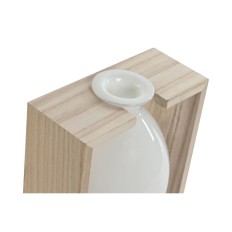 Vaso Home ESPRIT Bianco Naturale Legno Cristallo 17 x 12 x 25 cm    