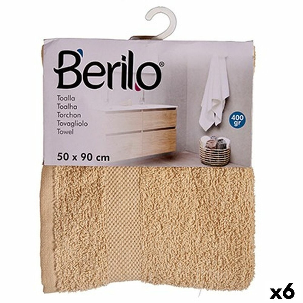 Telo da bagno Crema 50 x 90 cm (6 Unità)    