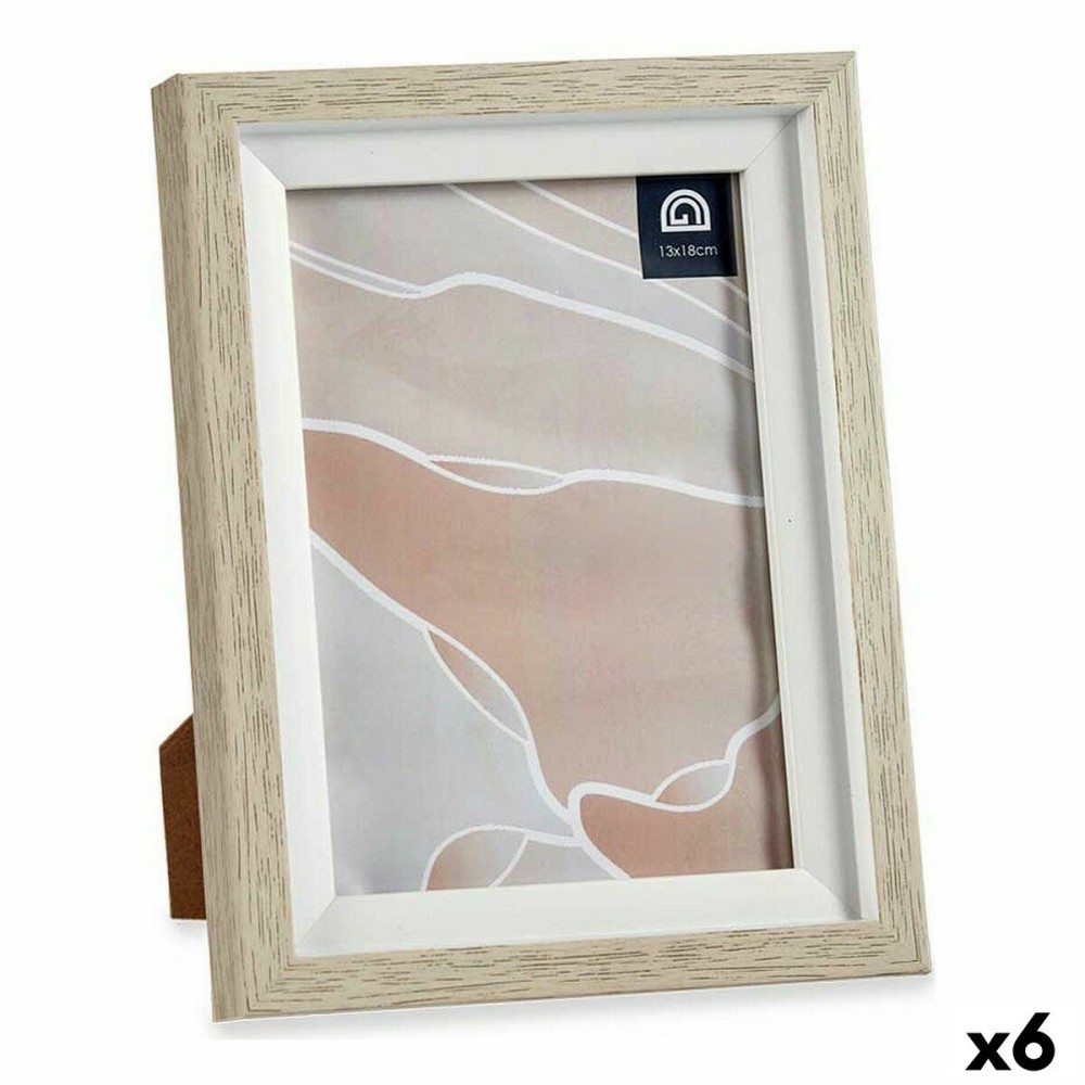 Cornice Portafoto 16,5 x 21,5 x 2 cm Cristallo Beige Bianco Plastica (6 Unità)    